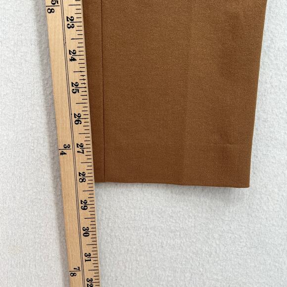 JOSEPH Zoom Gabardine Stretch Trouser Pants Womens 4 Camel Tan Slim Straight Leg - Picture 15 of 15